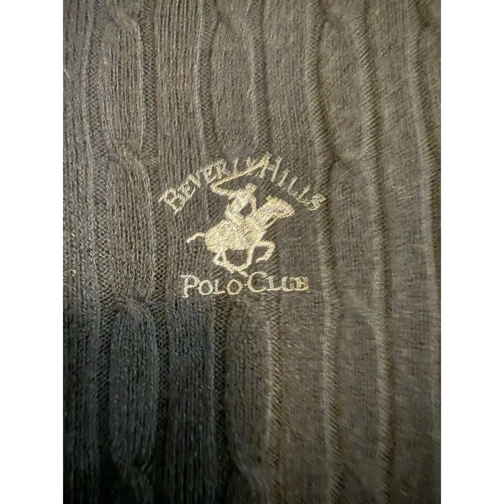 Beverly Hills Polo Club Navy Cable Knit Classic Sweater Vest Men’s Size Medium